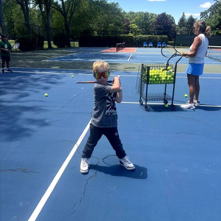 Tennis session at camp