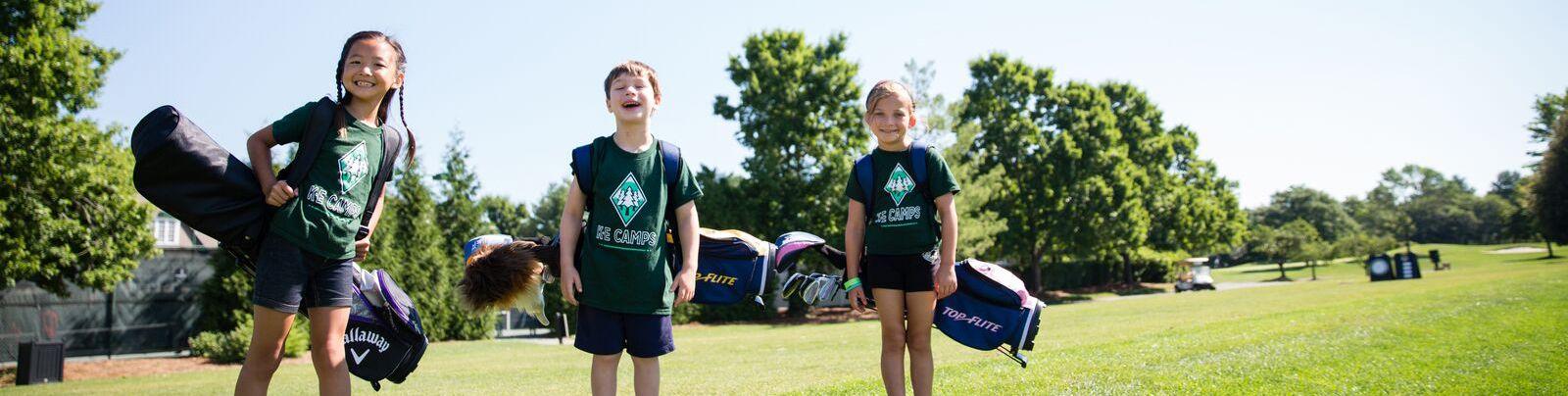 Campers with camp bags